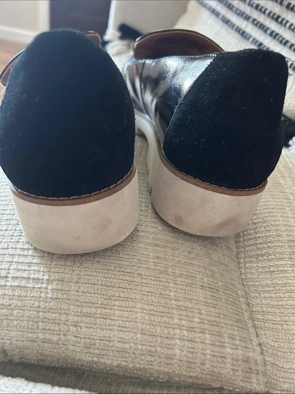 Vionic  Black Patent Slip-On Loafers with Contrasting Sole